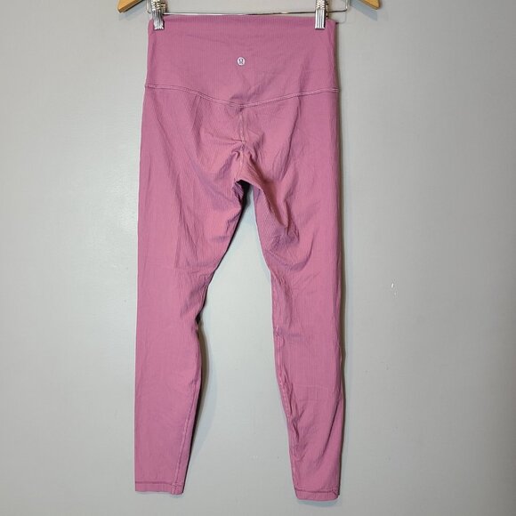 Lululemon Align Ribbed High-Rise Leggings Pant 28" Womens Sz 8 Pink Active - Picture 5 of 11
